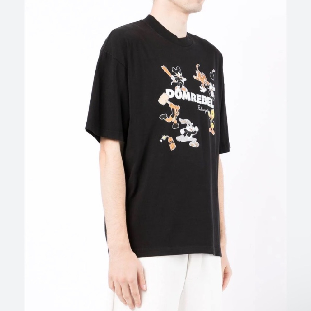 Domrebel Montreal Black Graphic T-Shirt Size L